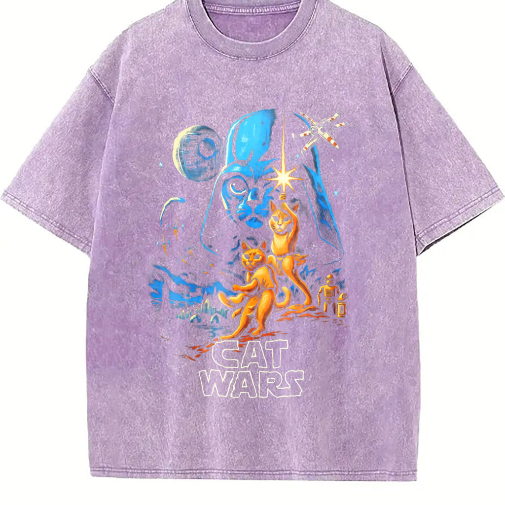 Cat Wars 90s Vintage Washed T-Shirt product image 6