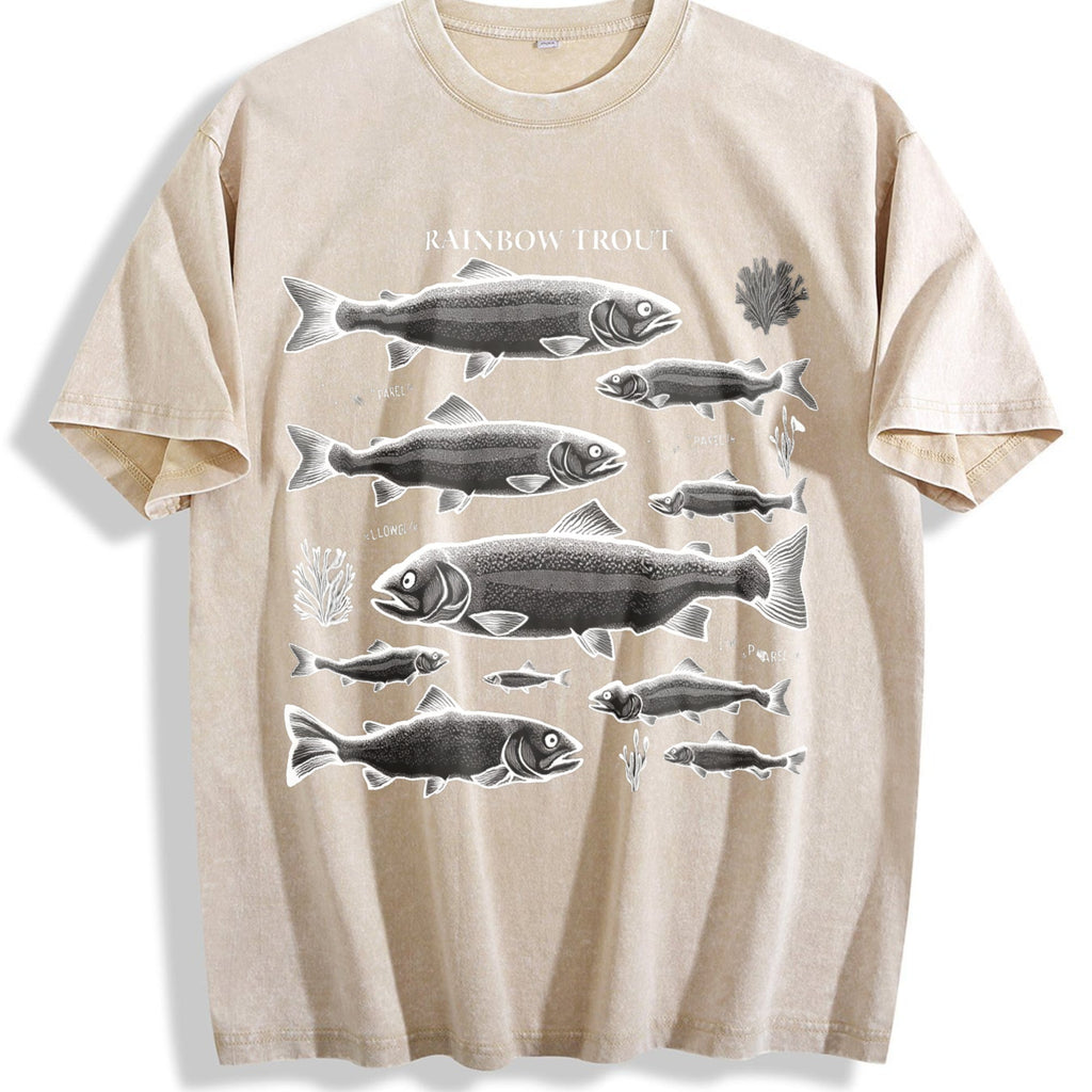 Rainbow Trout Fish 90s Vintage Washed T-Shirt product image 1