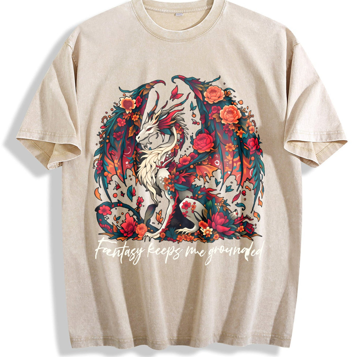 Dragon In A Bouquet Of Flowers Fantasy Keeps Me Vintage product image 1