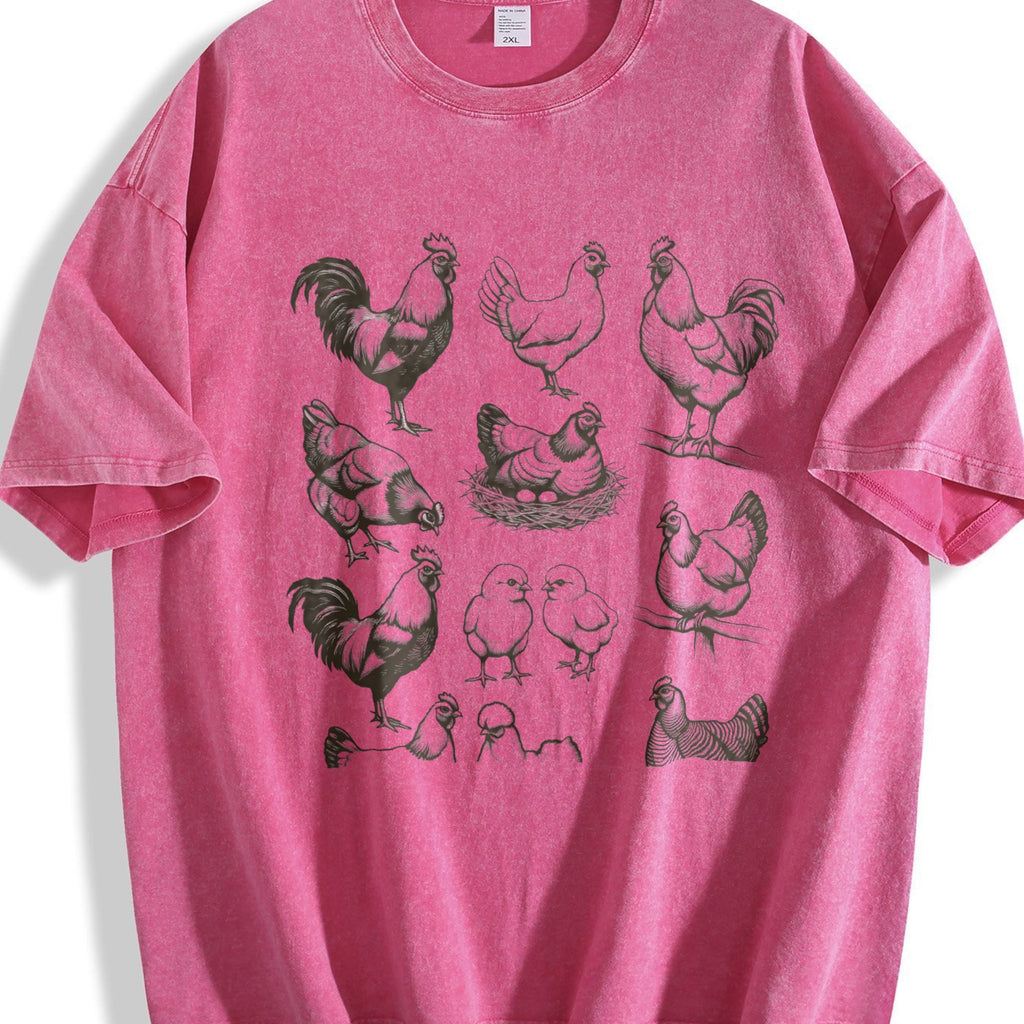 Chicken 90s Tattoo Vintage Washed T-Shirt product image 7