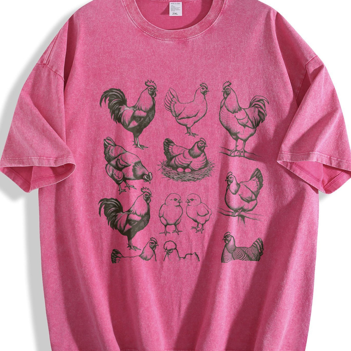 Chicken 90s Tattoo Vintage Washed T-Shirt product image 7