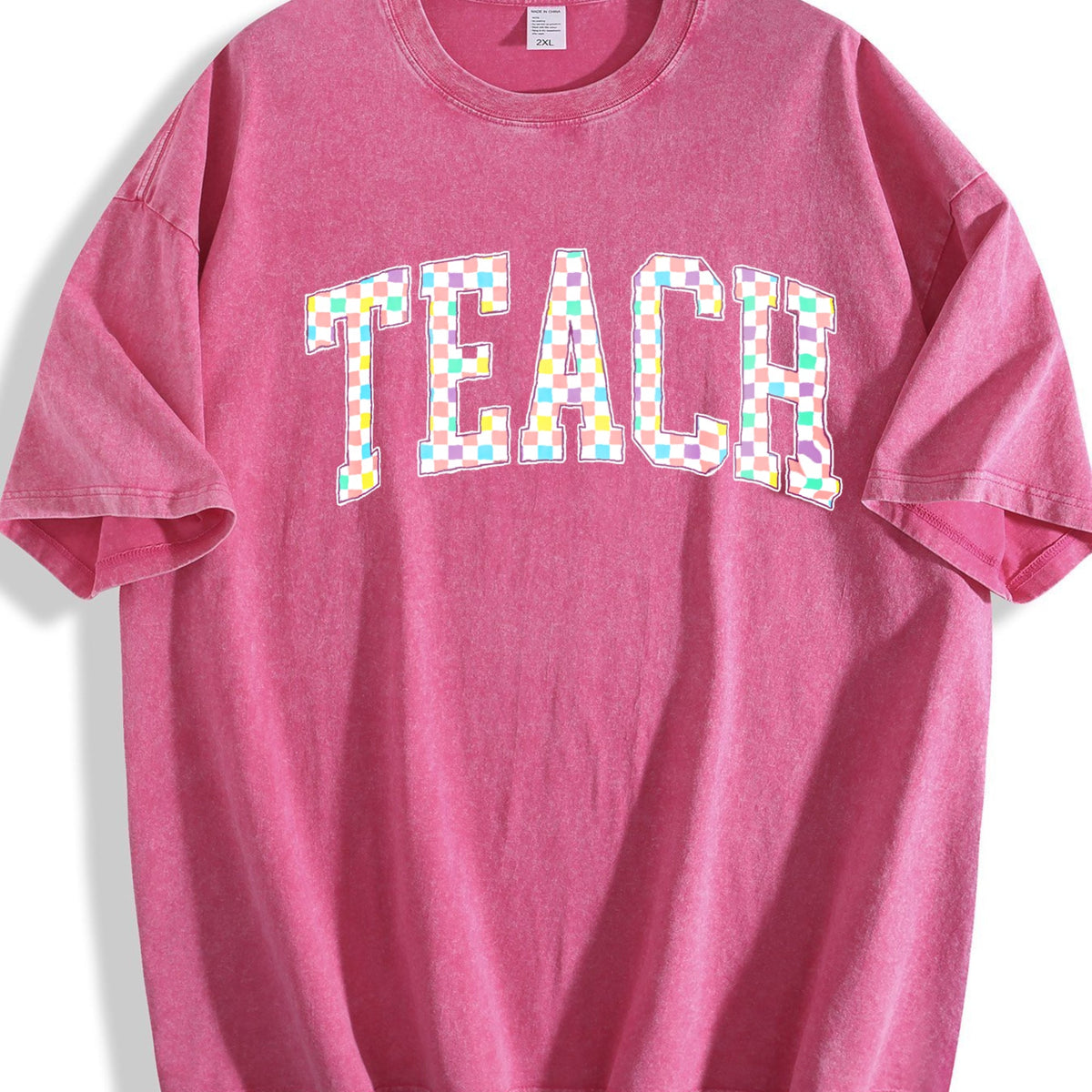 Checkered Teach Vintage Washed T-Shirt product image 5