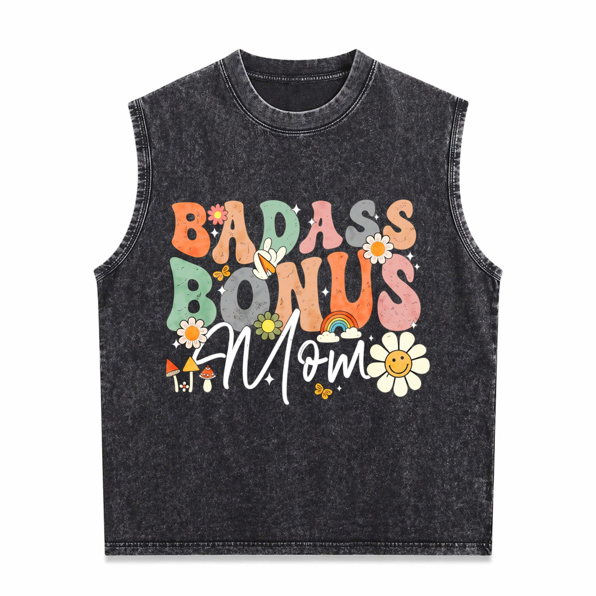 Badass Bonus Mom - Funny Stepmom Men's Washed Tank Top