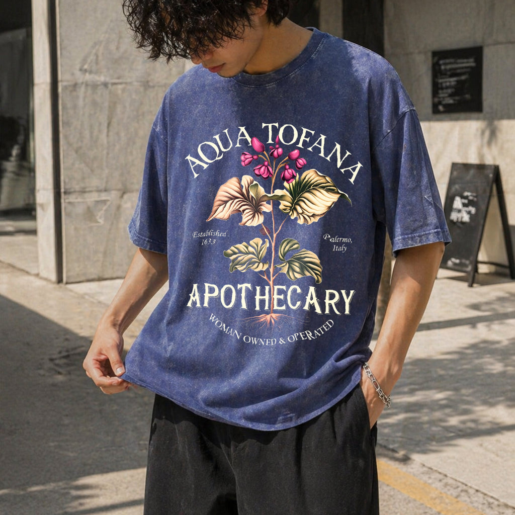 Aqua Tofana Funny Feminist Apothecary Vintage Washed T-Shirt product image 8