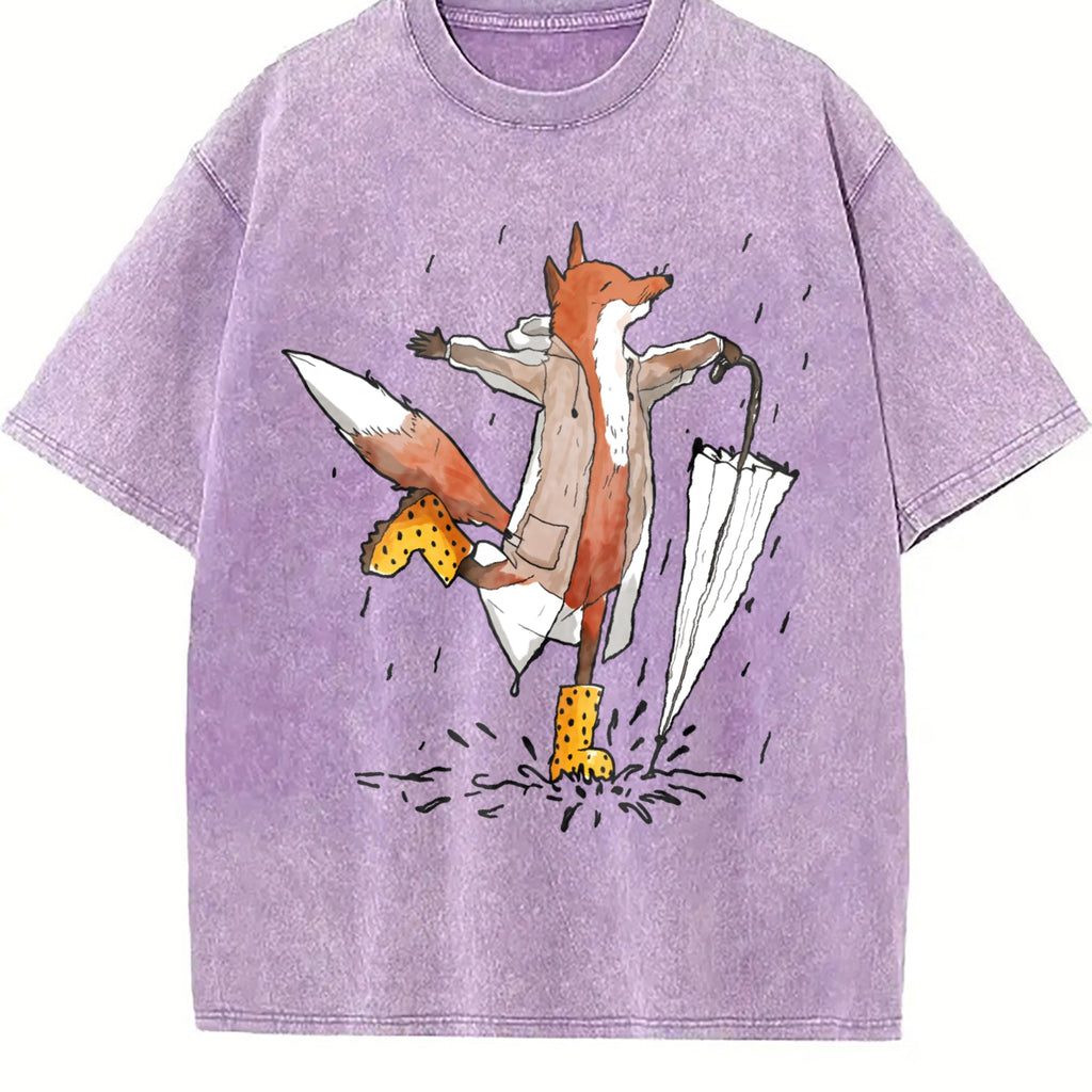 Fox In The Rain Vintage Washed T-Shirt product image 6