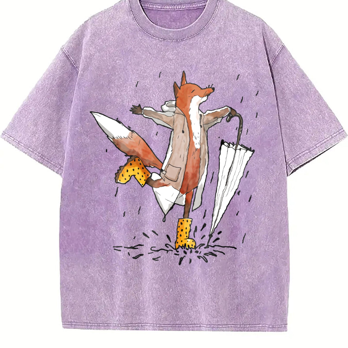 Fox In The Rain Vintage Washed T-Shirt product image 6