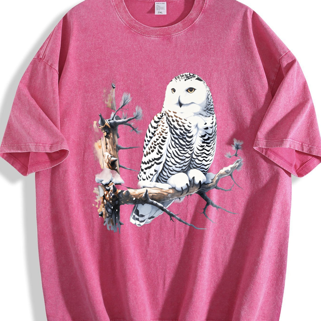 Snow Owl Nature 90s Vintage Washed T-Shirt product image 7