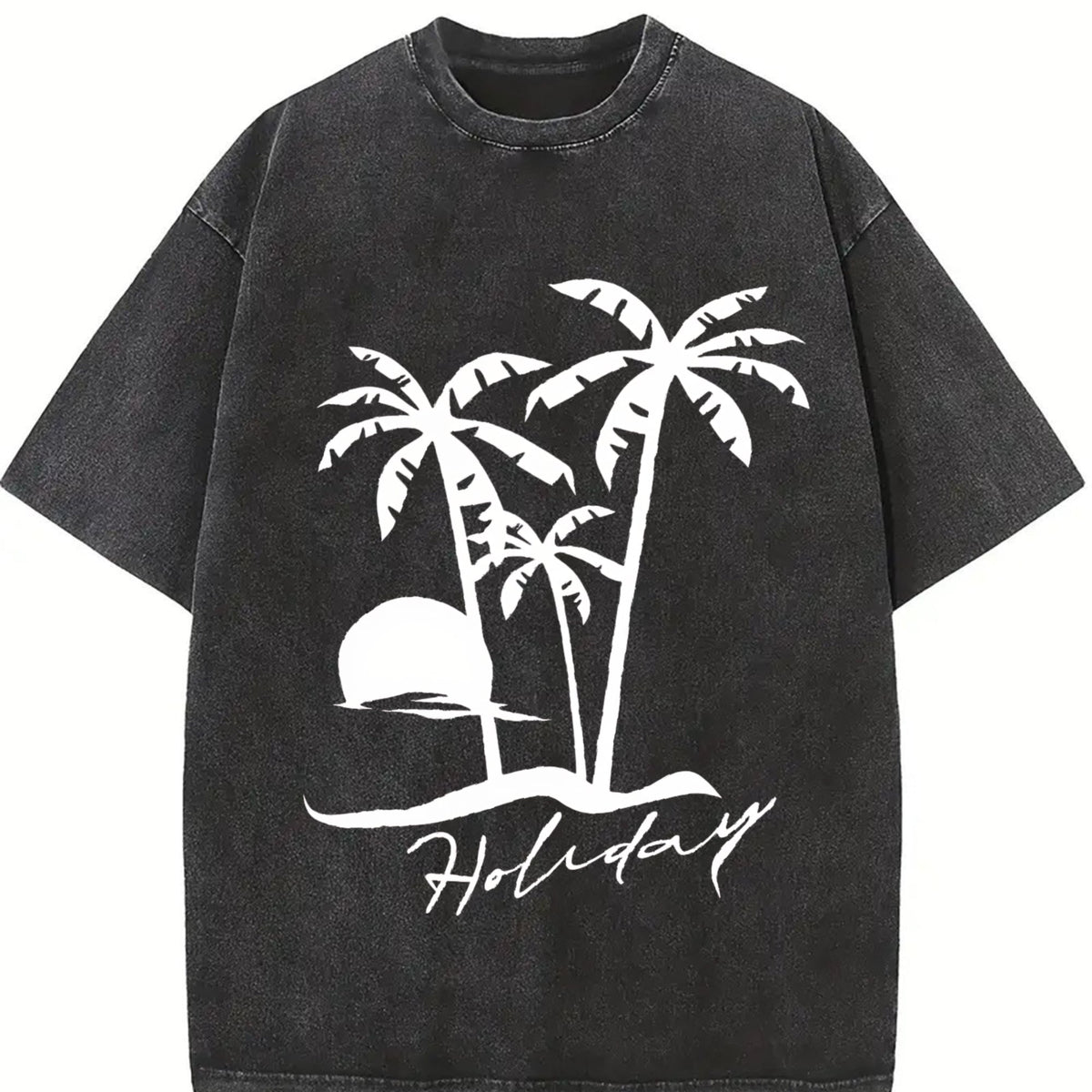 Beach Short-sleeved Sunset Summer Vintage Washed T-Shirt product image 2