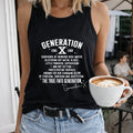 Bright Orange Racer With Bold Black Generation Letter Women's Tank Top