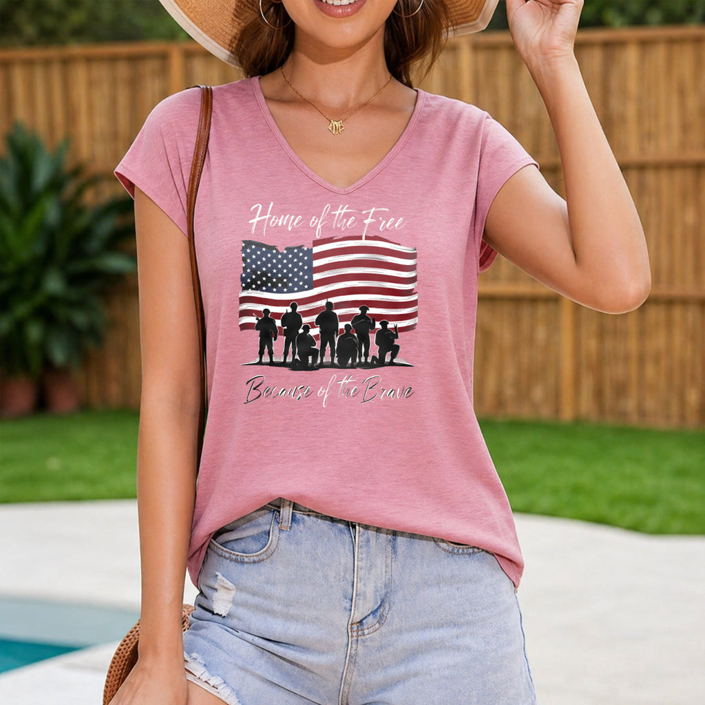 Patriotic American Flag Women's V-Neck Tank Top