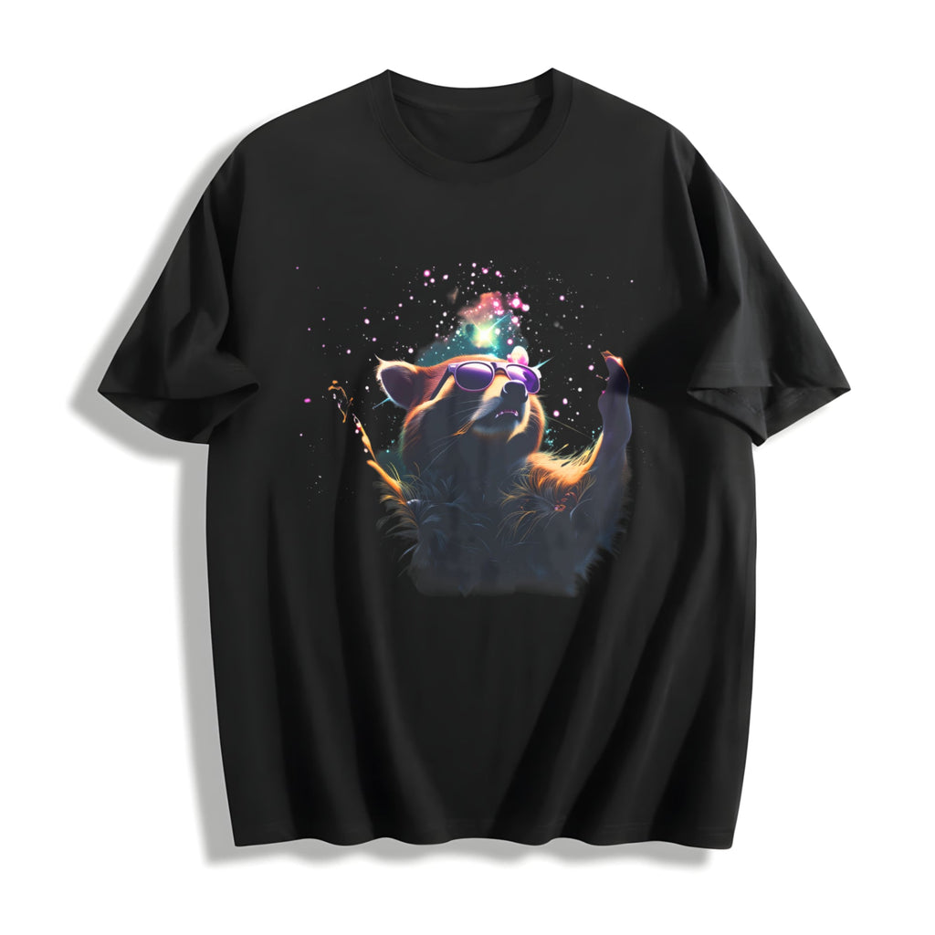 Cosmic Raccoon Cotton T-Shirt product image 1
