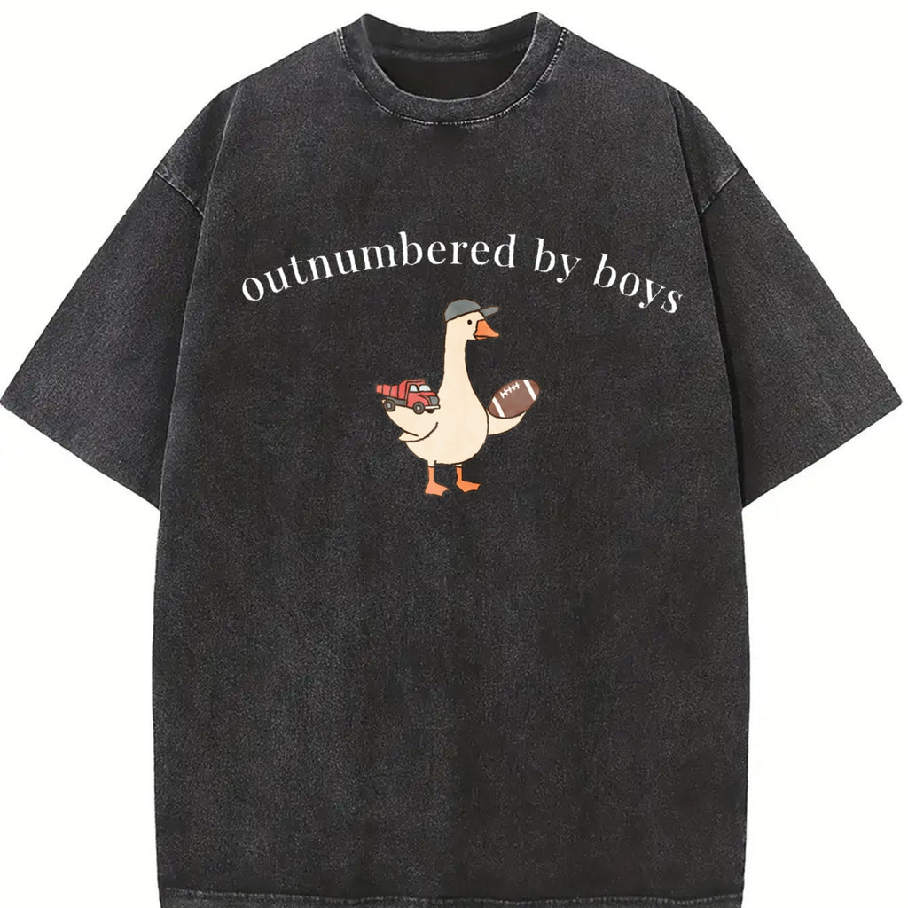 Funny Boy Mom Goose Vintage Washed T-Shirt product image 2