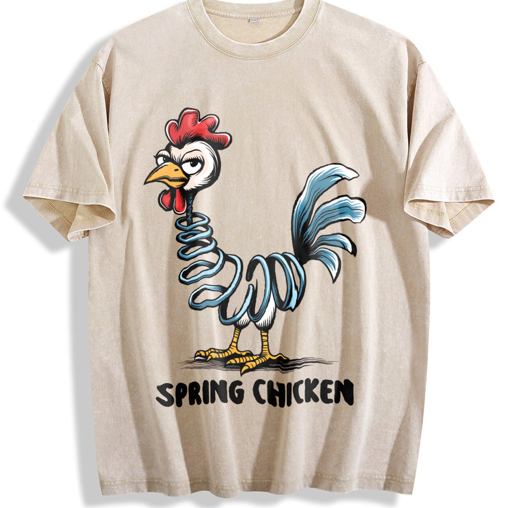 Funny Spring Chicken Vintage Washed T-Shirt product image 1