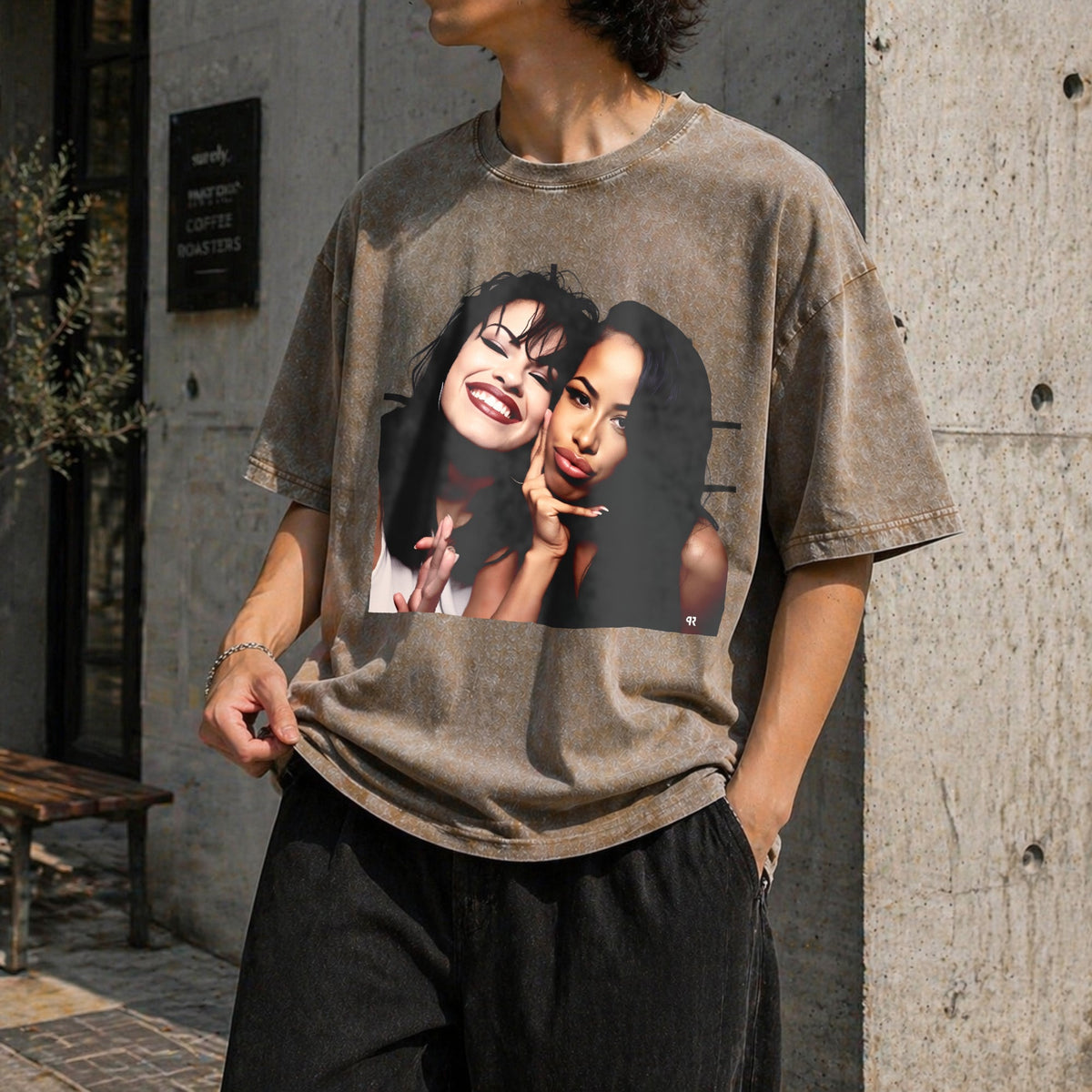Selena And Aaliyah Vintage Washed T-Shirt product image 3