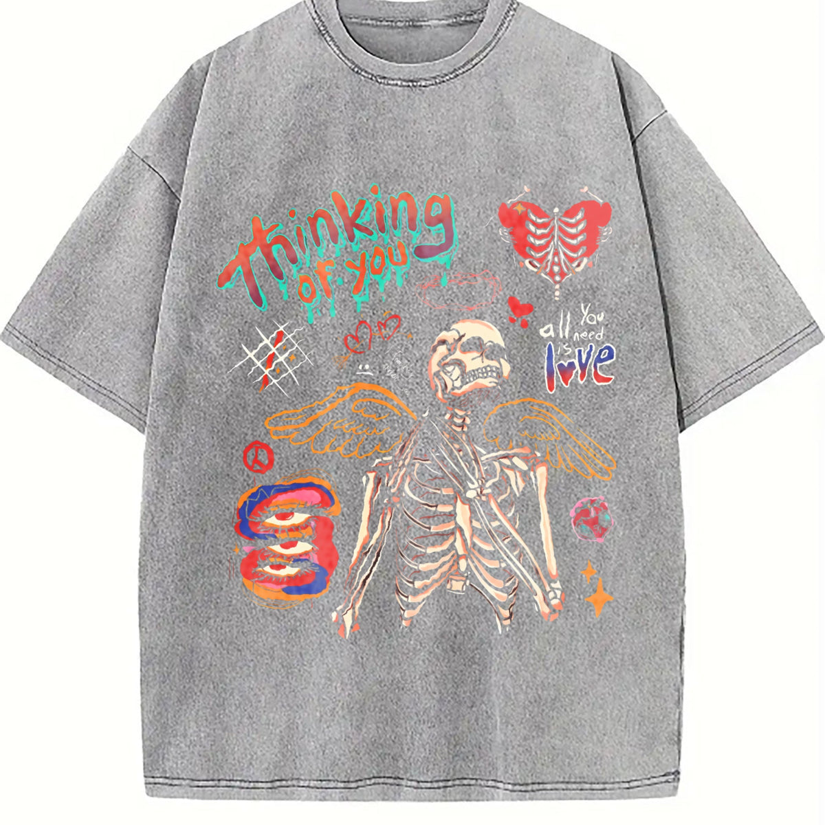 American Skull Short-sleeved For And Tide Brand Vintage product image 4