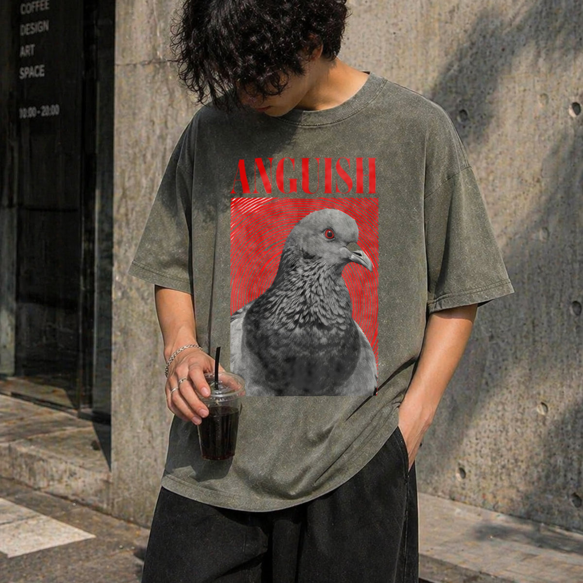 Anguish Bird Funny Vintage Washed T-Shirt product image 4