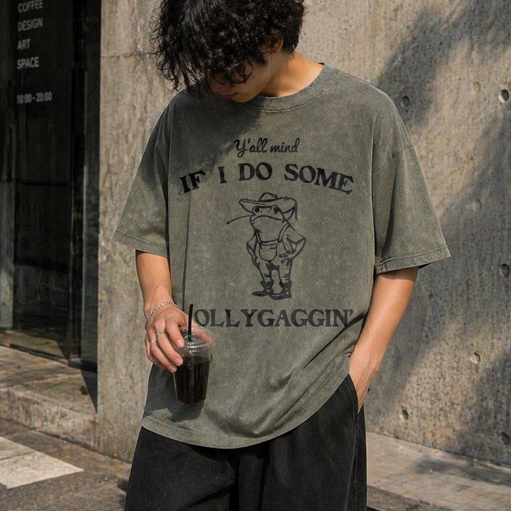 Lollygaggin' Frog Funny Vintage Washed T-Shirt product image 4