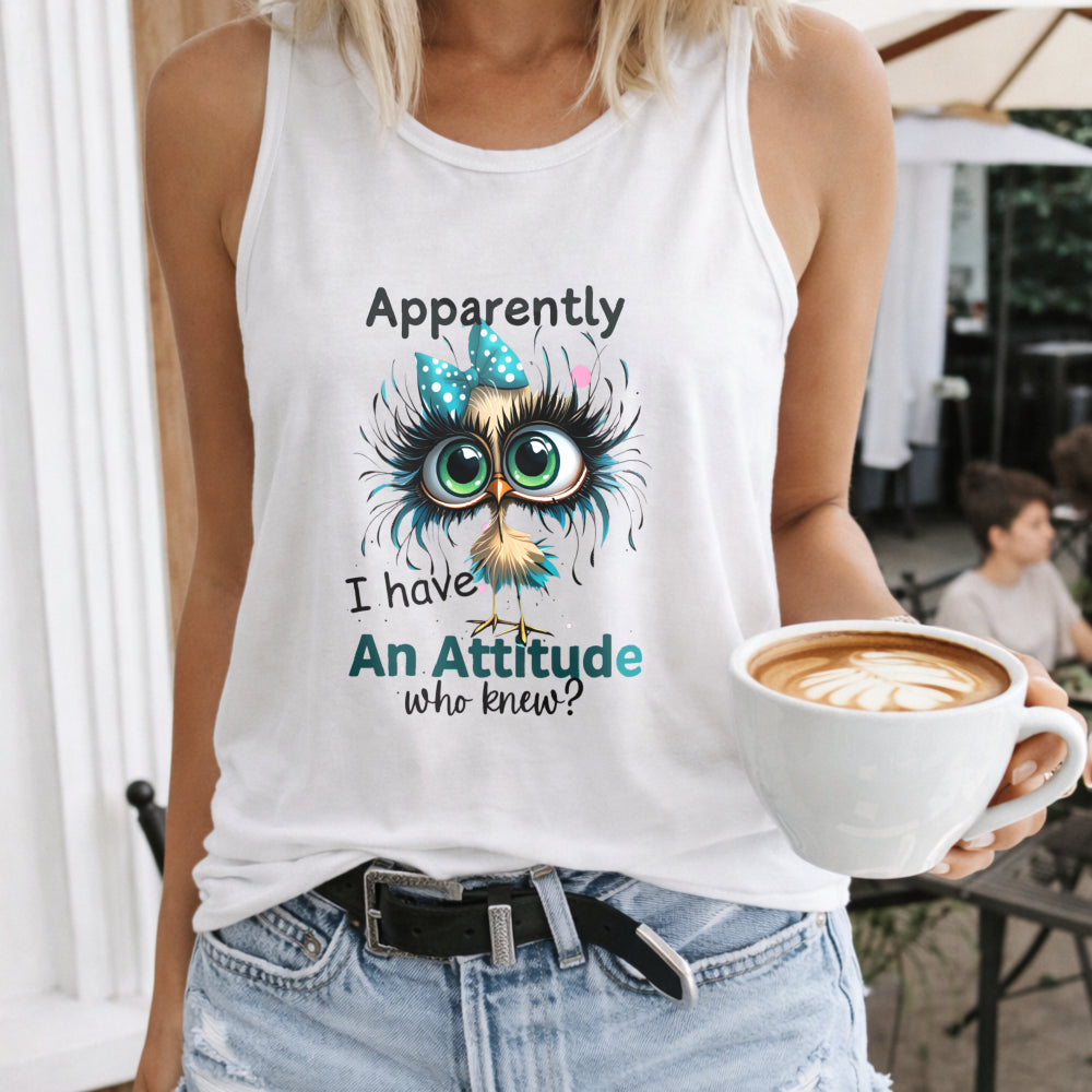 Apparently Letters & Cartoon Cute Owl Women's Tank Top