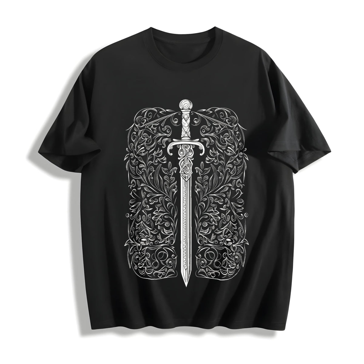 Sword & Letter Cotton T-Shirt product image 1