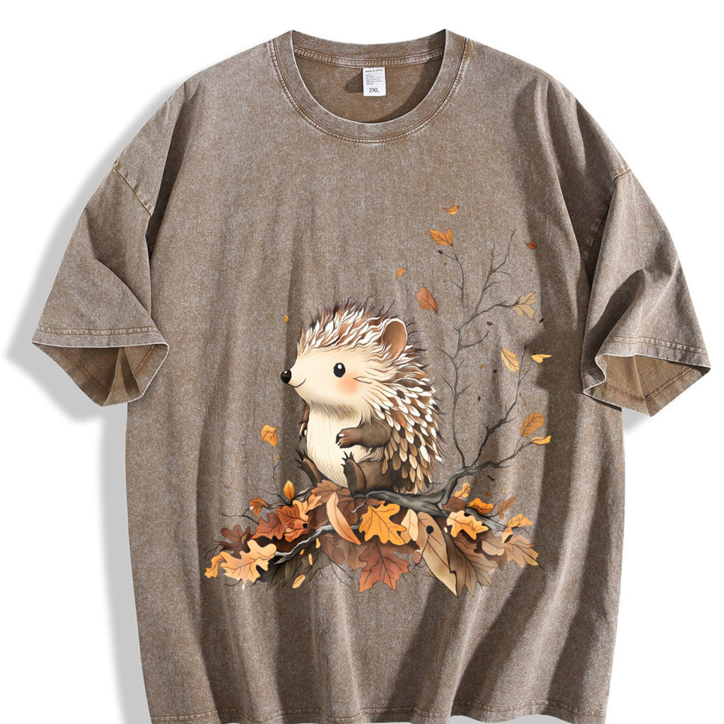Autumn Little Hedgehog Vintage Washed T-Shirt product image 3