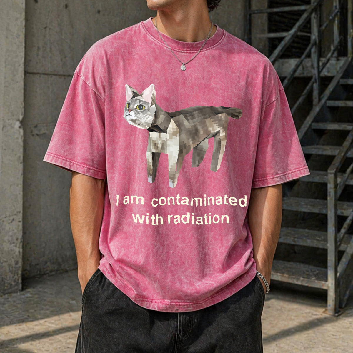 Contaminated With Radiation Vintage Washed T-Shirt product image 7