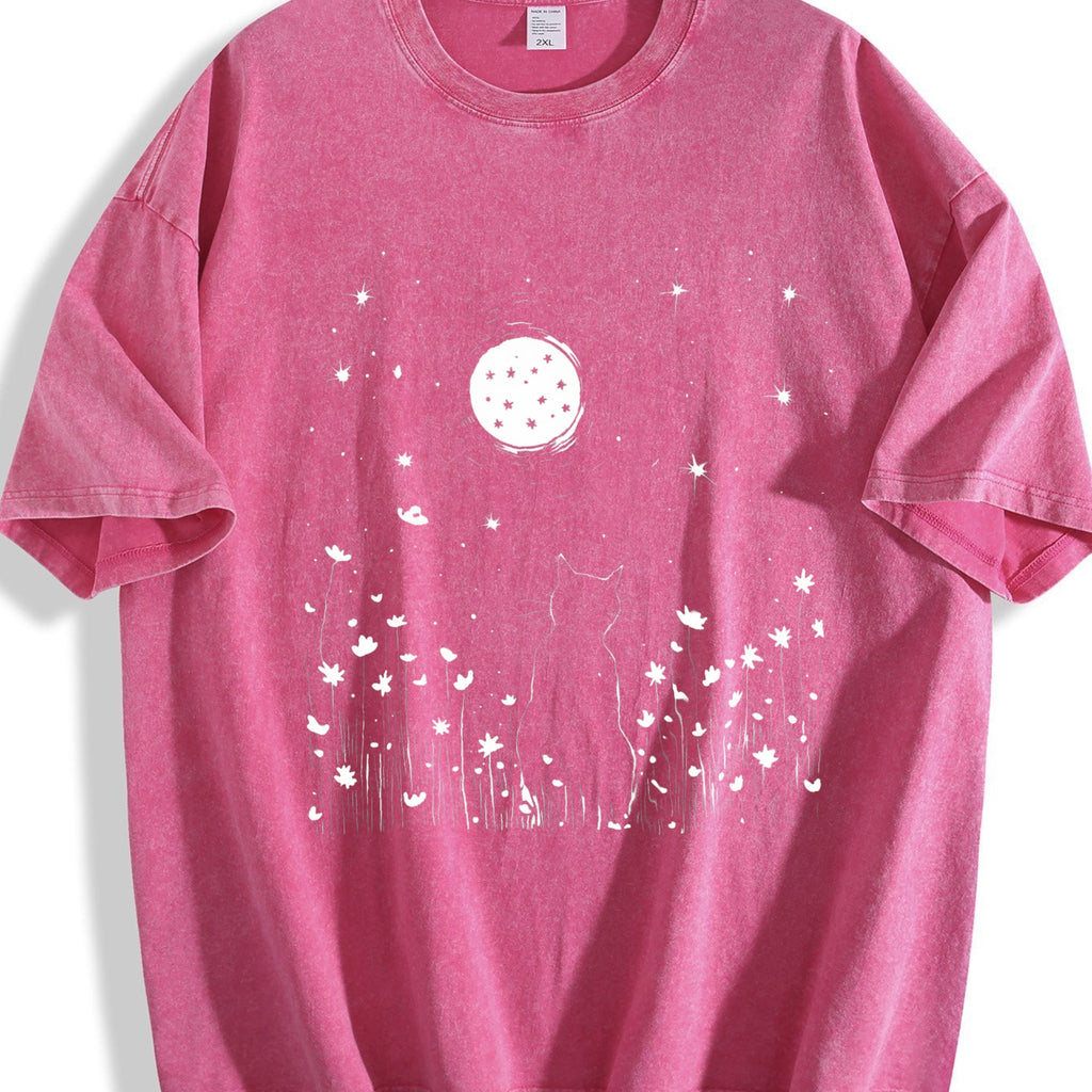 Inspired Moonlit Cat Field Vintage Washed T-Shirt product image 5