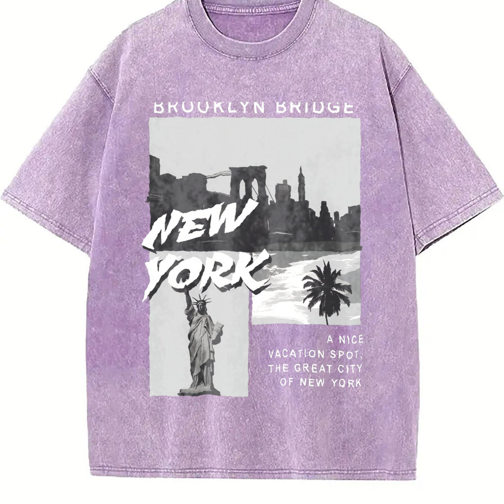 Statue Of Liberty & Palm Tree - Batik Vintage Washed T-Shirt product image 6