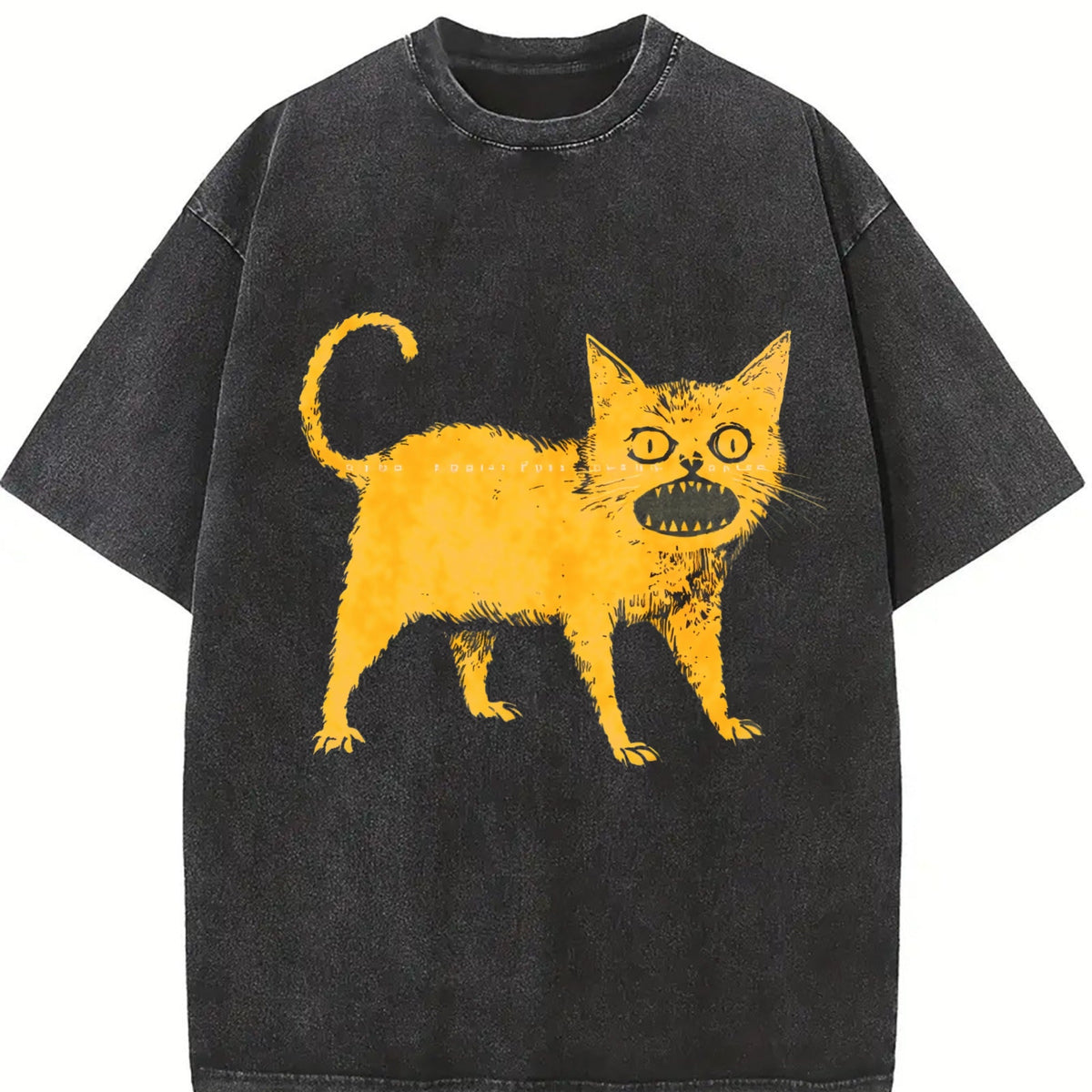 Black With Yellow Highlights Vintage Washed T-Shirt product image 2