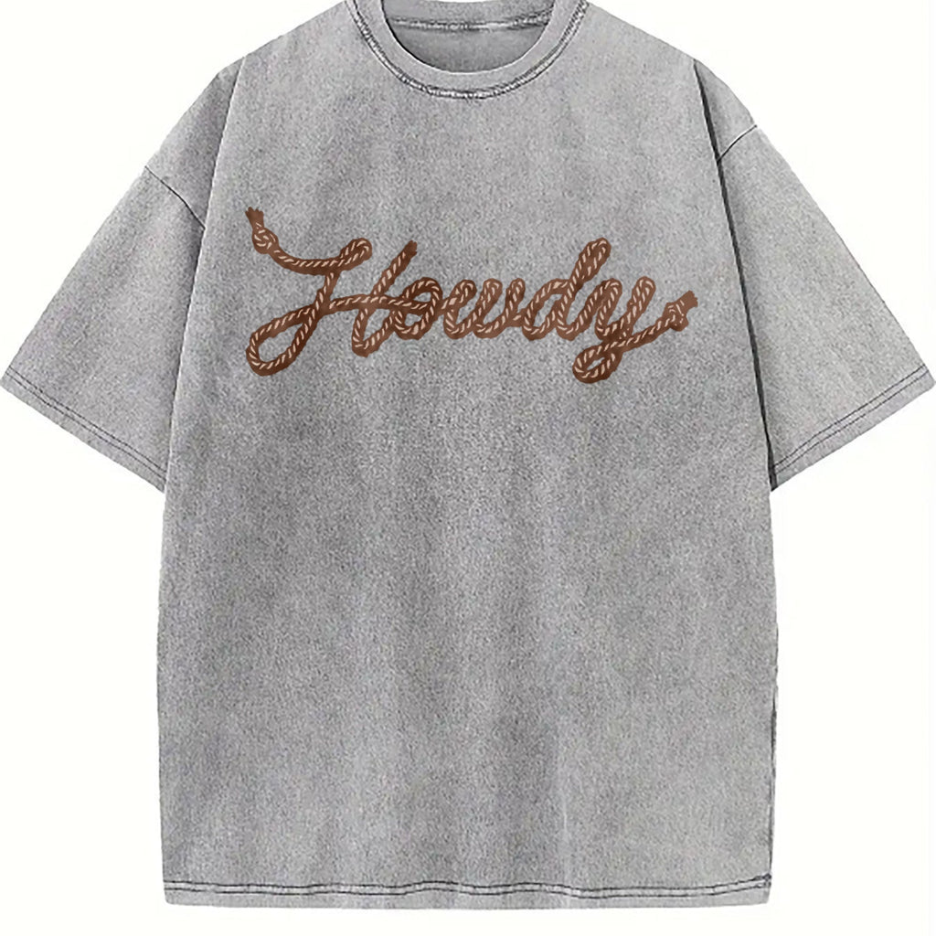 Howdy Rope Script Vintage Washed T-Shirt product image 4