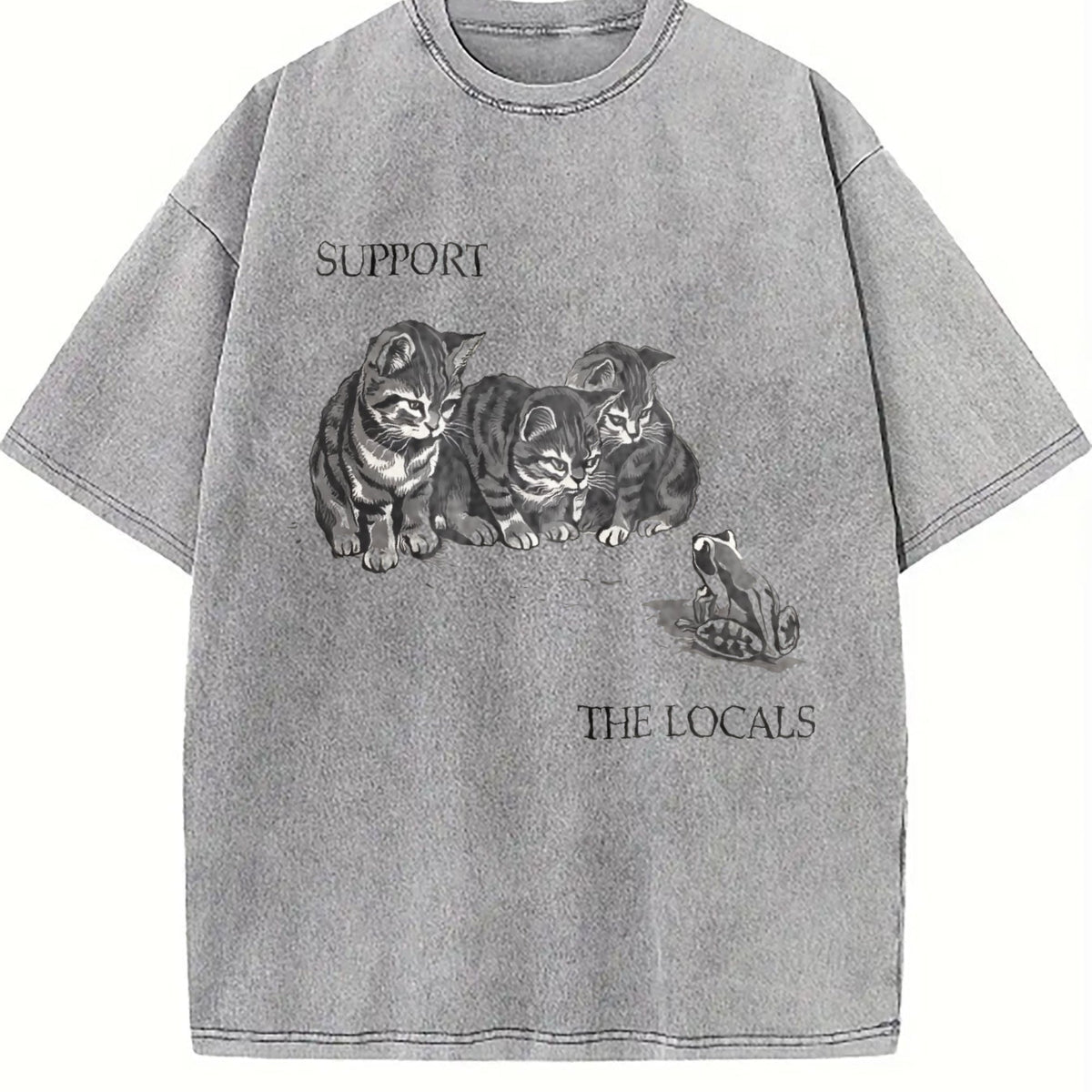 Kitten And Frog Vintage Washed T-Shirt product image 5