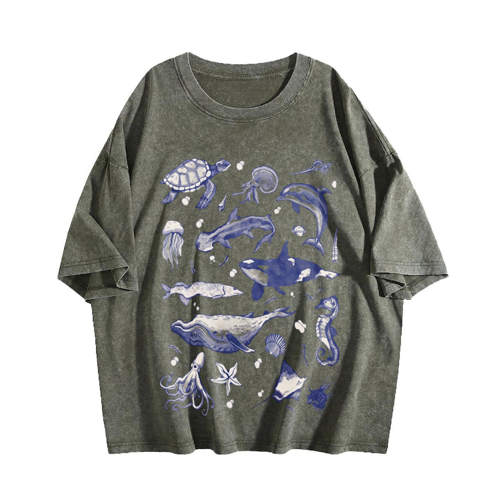 Sea Animal 90s Vintage Washed T-Shirt product image 4