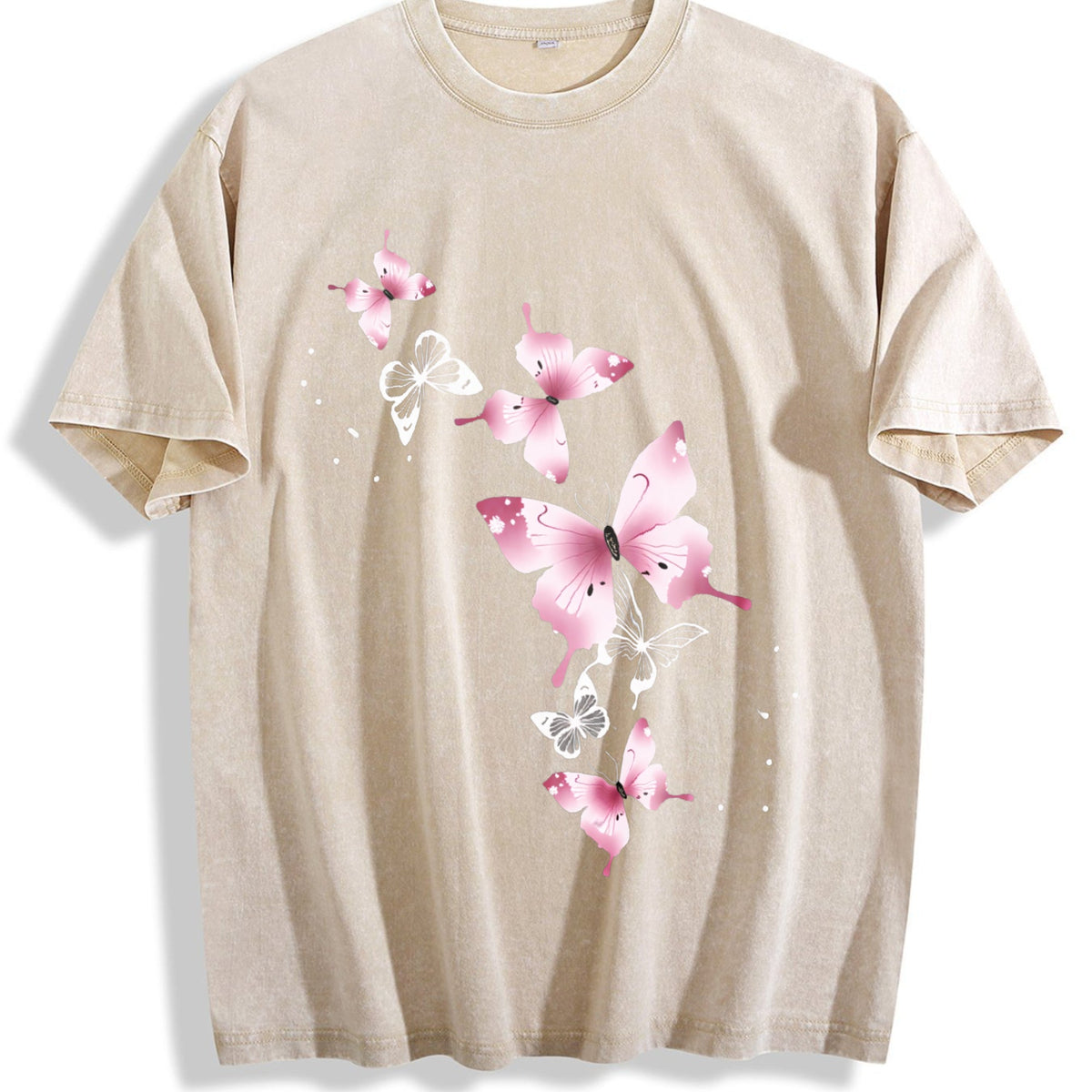 Pink Butterfly Vintage Washed T-Shirt product image 1