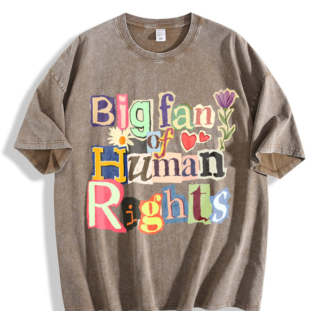 Big Fan Of Human Rights Vintage Washed T-Shirt product image 3