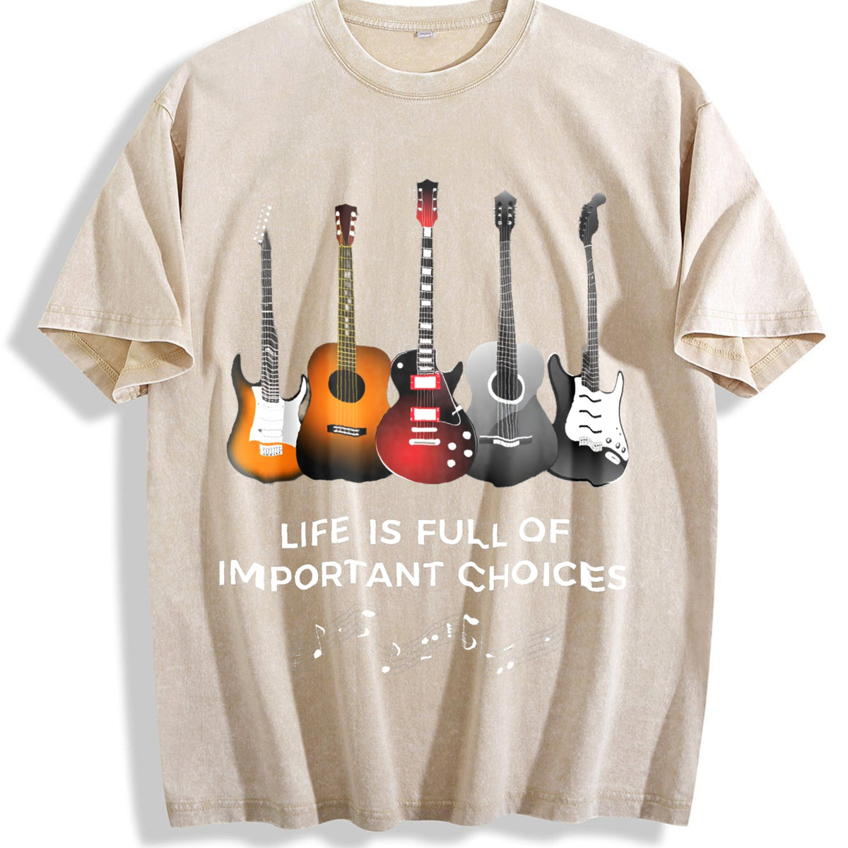 Music Note & Guitar Lyric - For Musicians Vintage Washed product image 1