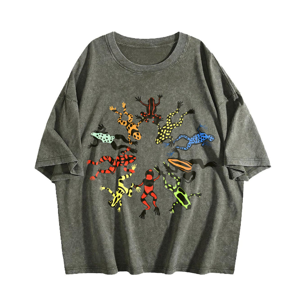 Dancing Frog Feast Vintage Washed T-Shirt product image 4
