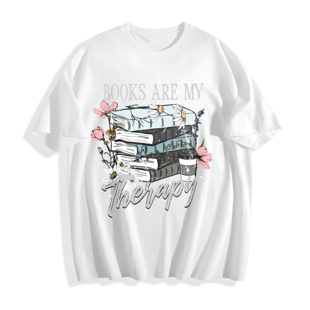 Books Are My Therapy Cotton T-Shirt product image 2