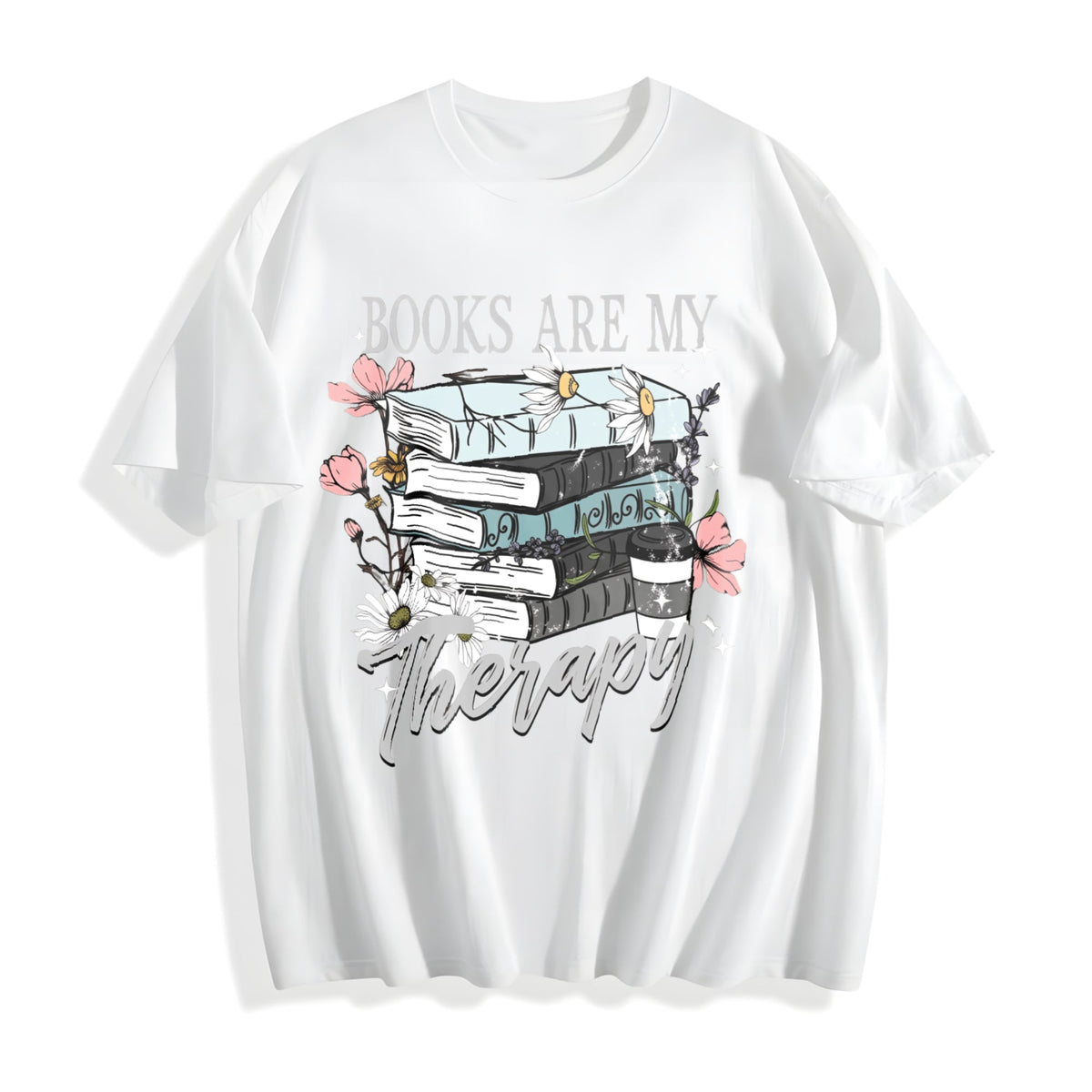 Books Are My Therapy Cotton T-Shirt product image 2
