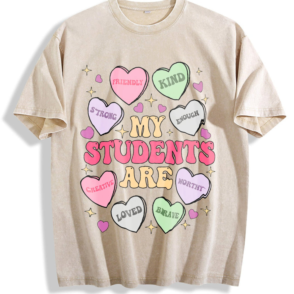 My Students Are My Valentines Vintage Washed T-Shirt product image 1