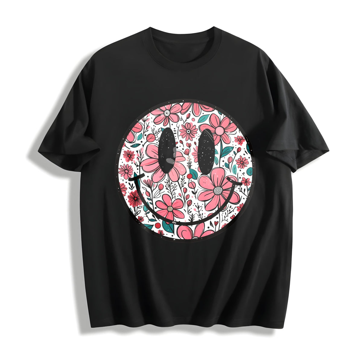 Floral Happy Face Cotton T-Shirt product image 1