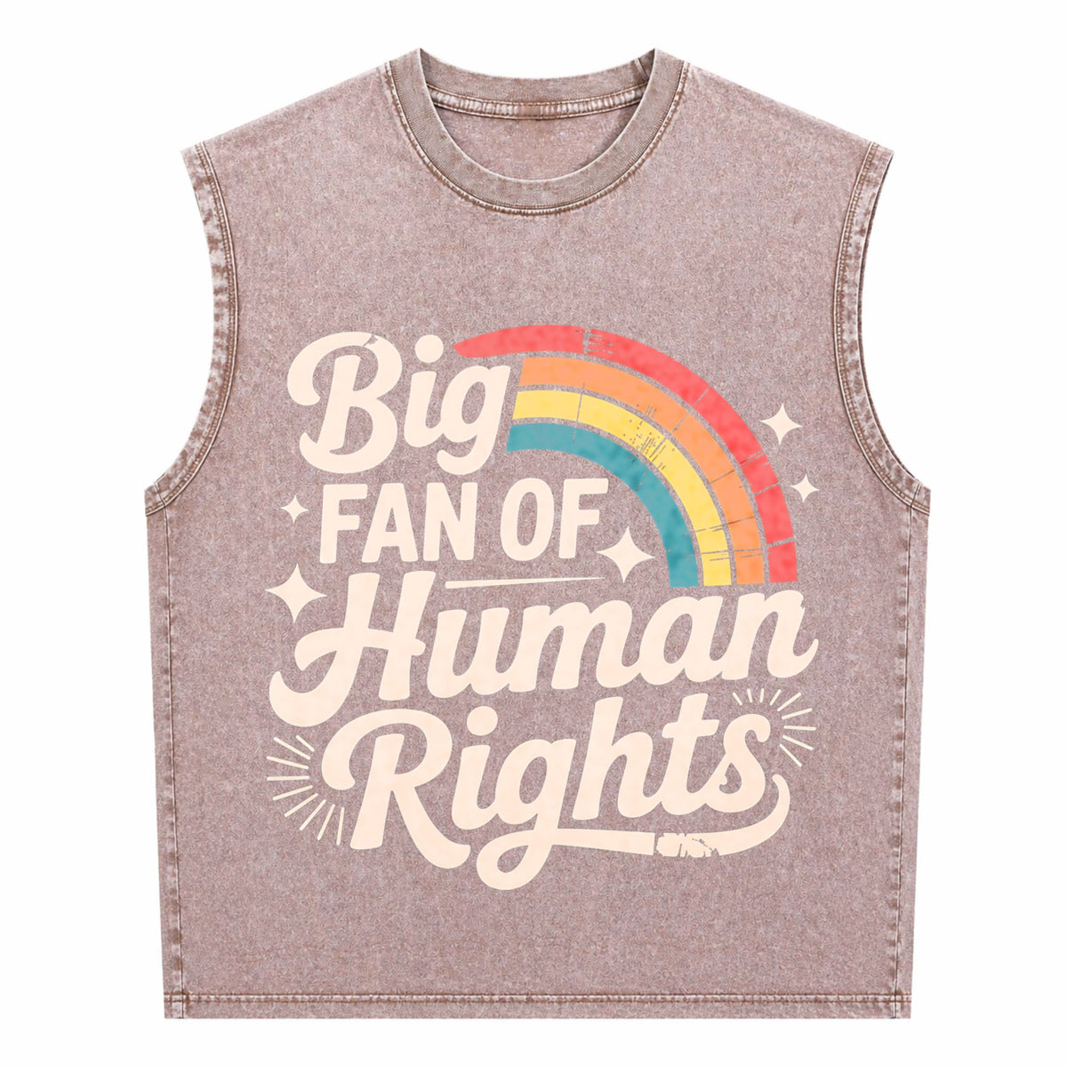 Big Fan Of Human Rights - Rainbow Men's Washed Tank Top