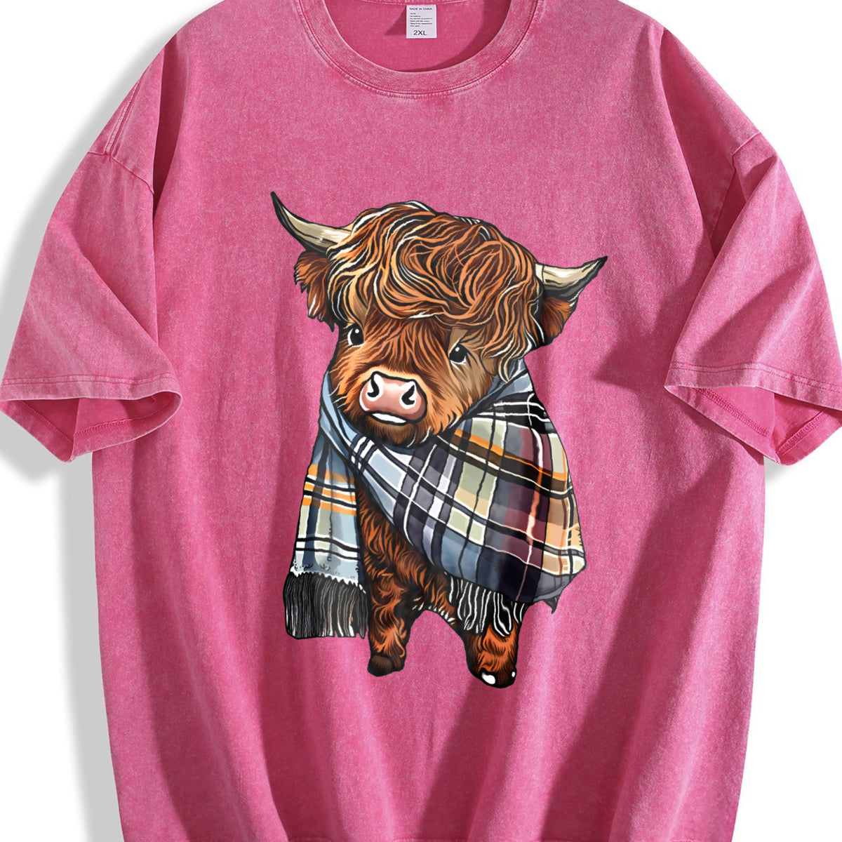 Scottish Highland Cow Plaid - Cozy Cattle Vintage Washed product image 7
