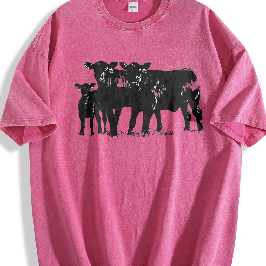 Cute Cow Vintage Washed T-Shirt product image 5