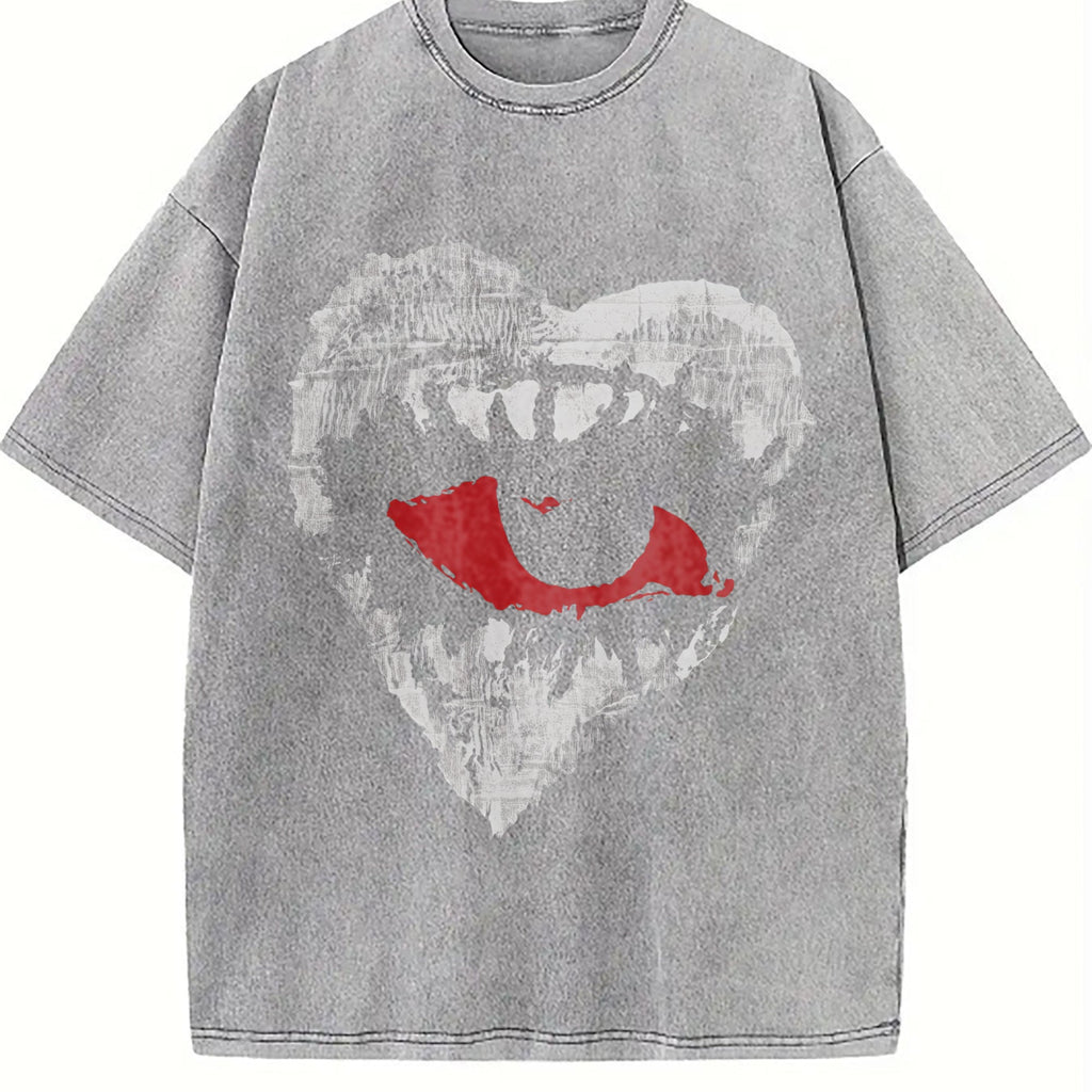 Mysterious Heart-shaped Eye Vintage Washed T-Shirt product image 4