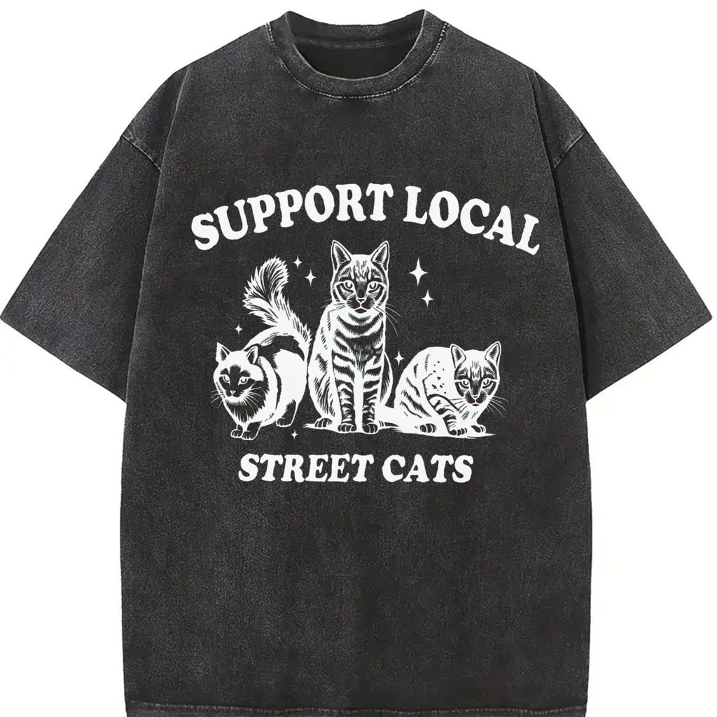 Support Local Cats 90s Vintage Washed T-Shirt product image 2