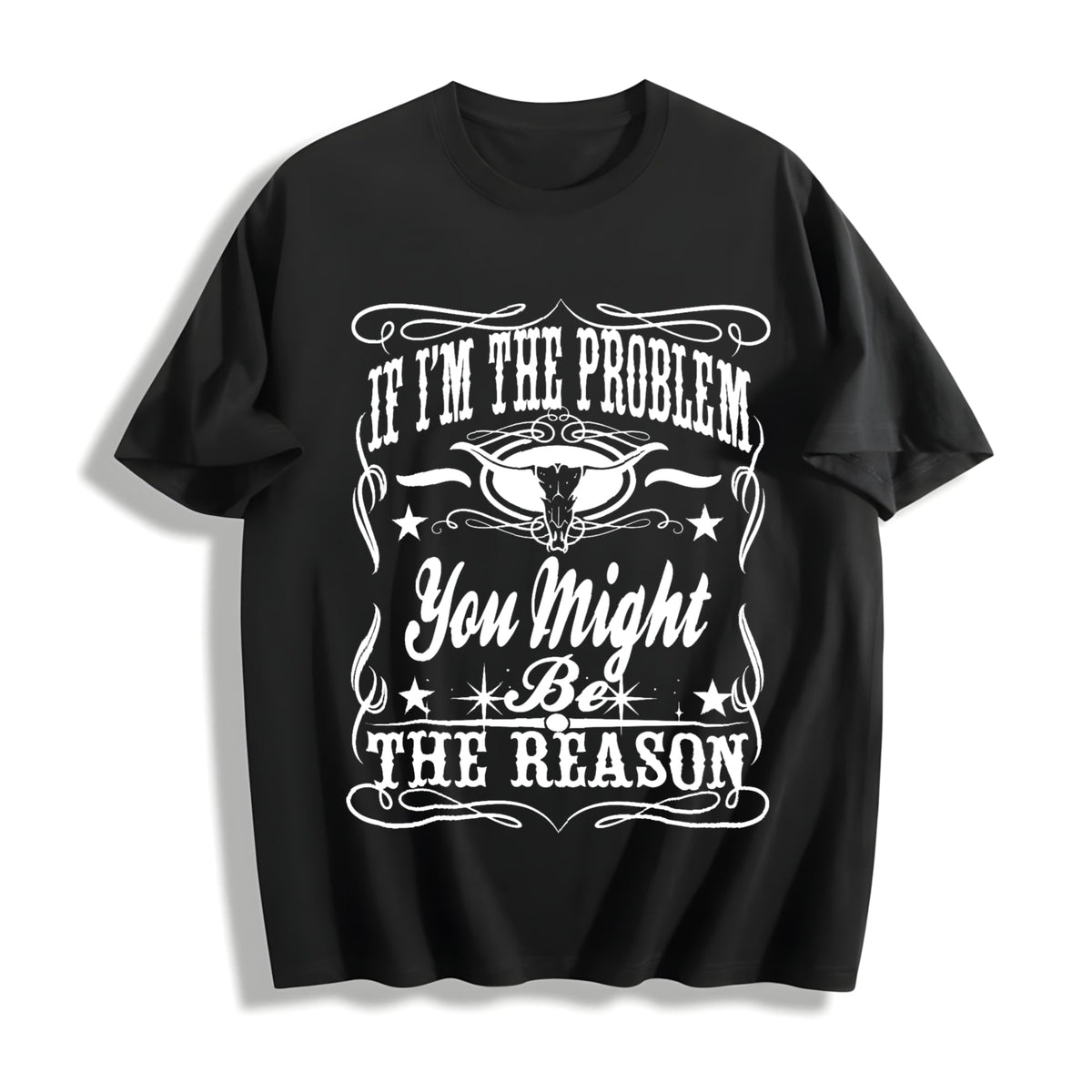 Fitting With Bull Letter Cotton T-Shirt product image 1