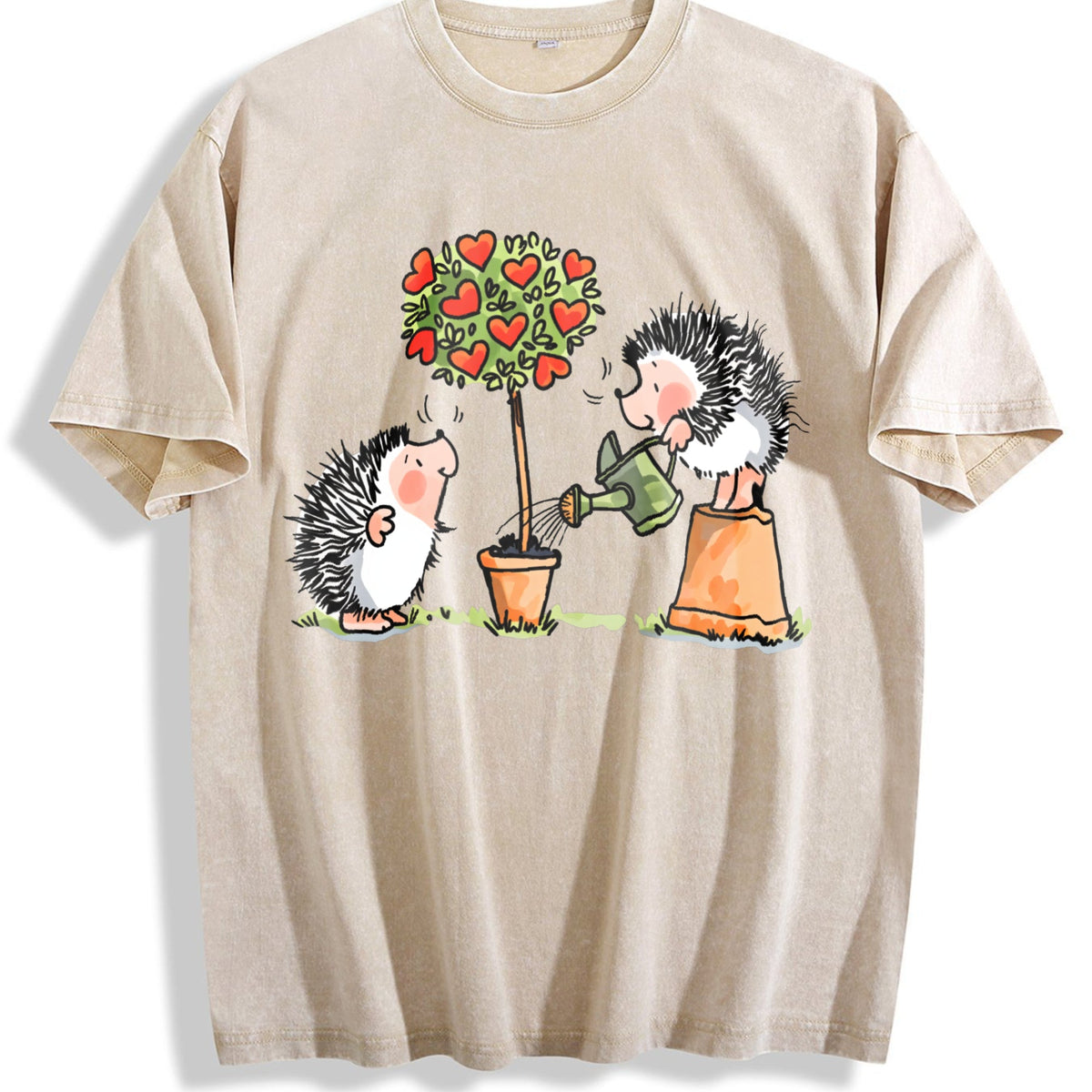 Hedgehog & Hearts - With Love Vintage Washed T-Shirt product image 1