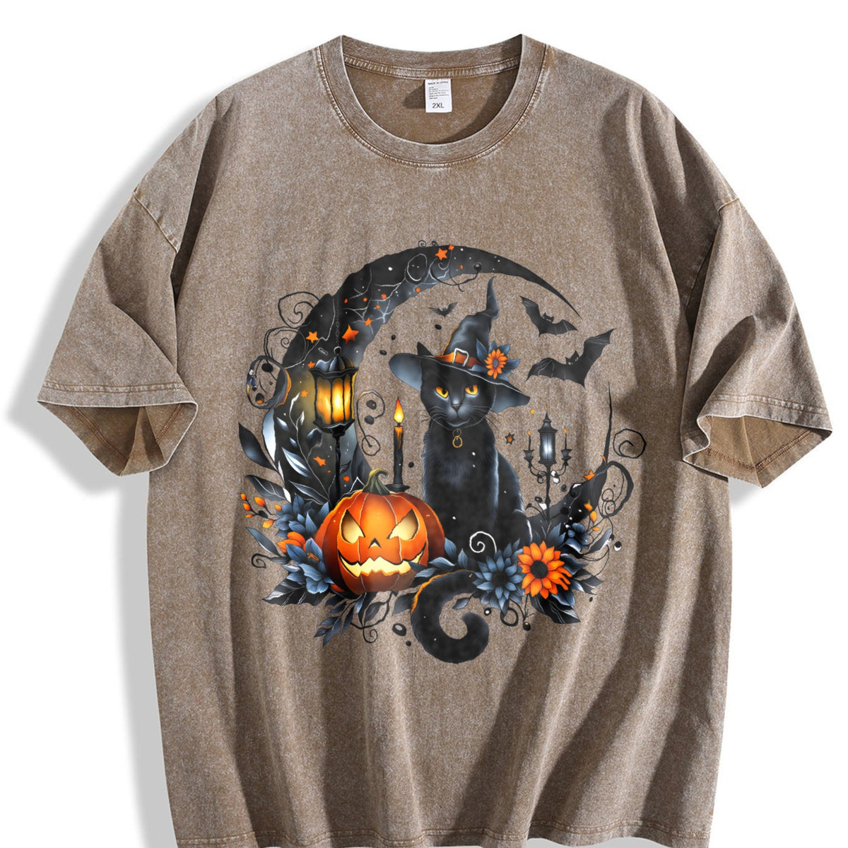 Gothic Witch Black Cat & Bats - Stretch With Spooky Vintage product image 3