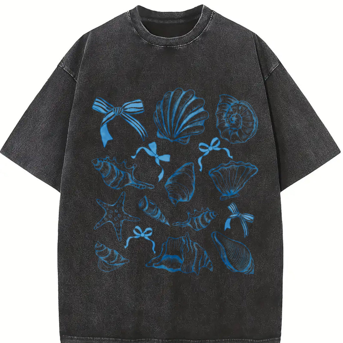 Seashell Coquette Summer Beach Vintage Washed T-Shirt product image 2