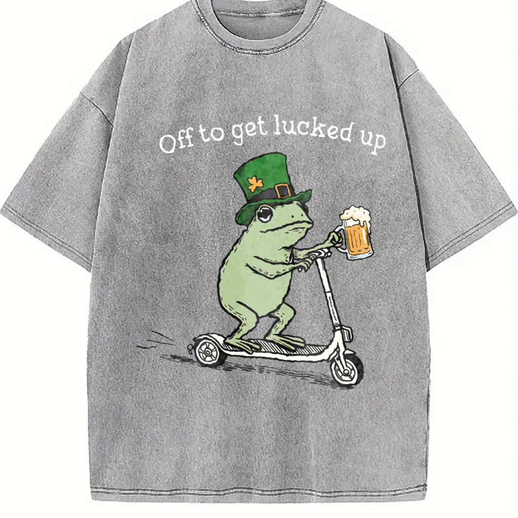St Patricks Day Funny Frog Off To Get Lucked Up Lucky product image 4