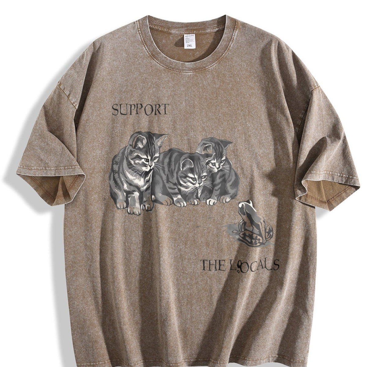 Kitten And Frog Vintage Washed T-Shirt product image 3